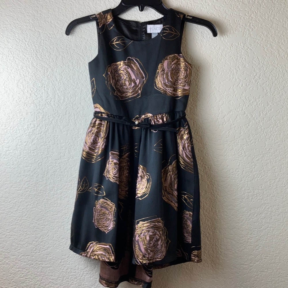 The Children’s Place New Black Floral Sleeveless High Low Dress #N